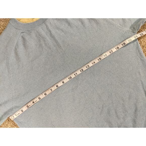 Pale blue Medium Raffi 100% wool crew neck sweater - Picture 6 of 16